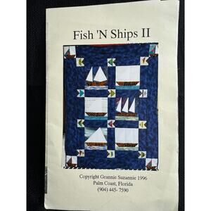 1996 Miniature Quilt Fish 'N Ships II Kit 24 x 32 Inches Finished Size